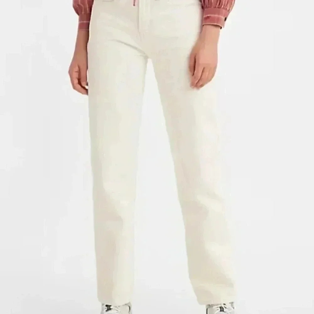Levi’s 501 cream 5 pocket button fly skinny fit denim jeans 25